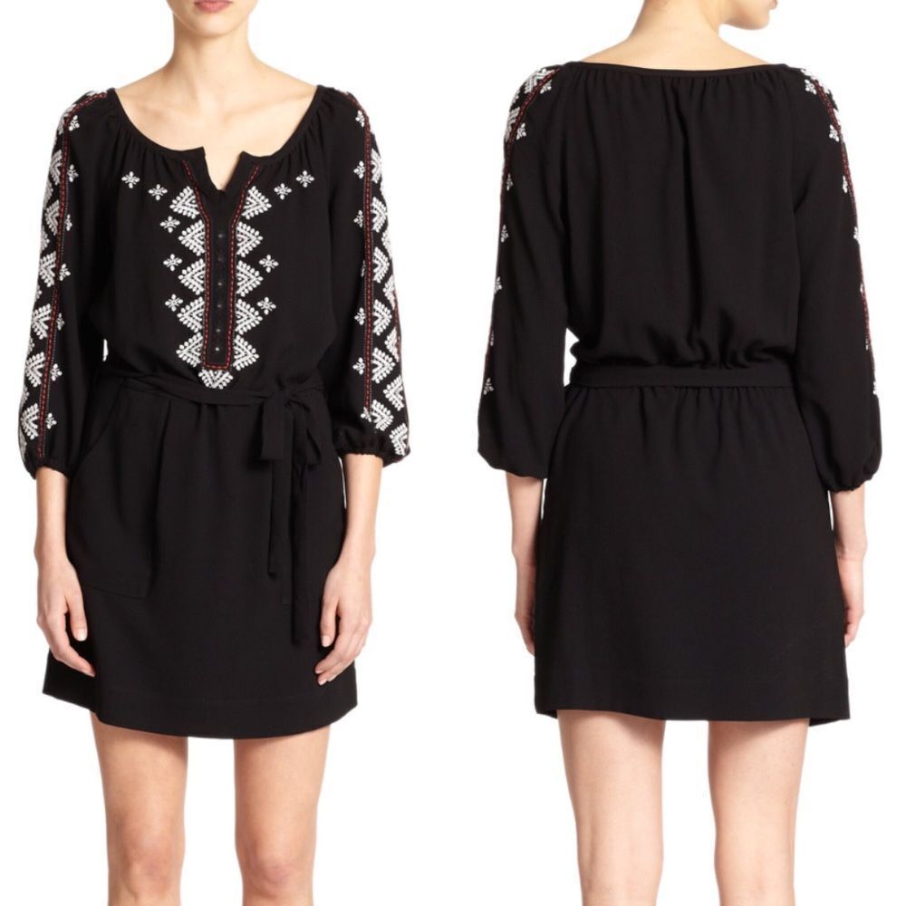 Nanette Lepore‎ embellished blouson Peasant dress